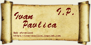 Ivan Pavlica vizit kartica